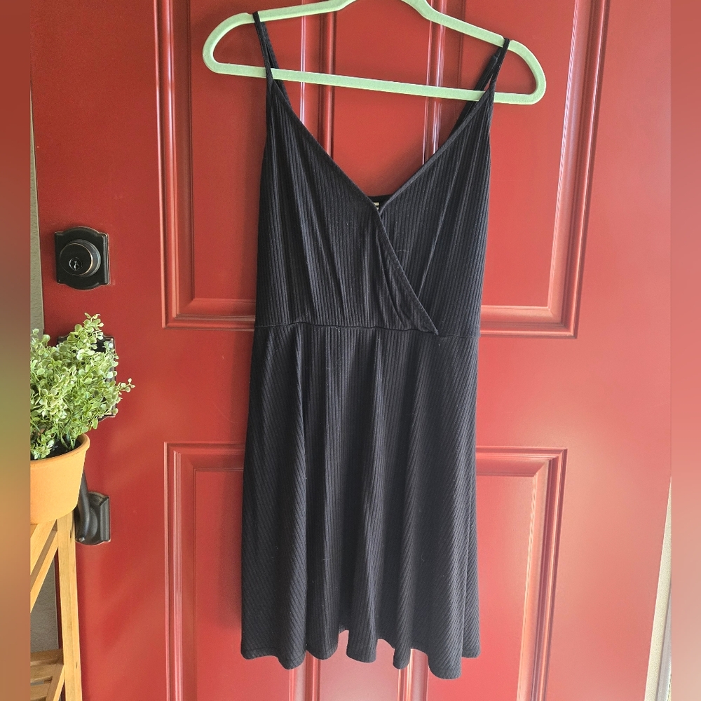Black Faux Wrap Dress, Small